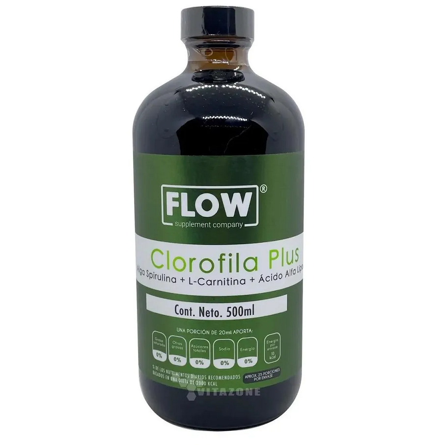 FLOW CLOROFILA PLUS CON ALGA SPIRULIN + L-CARNITINA + ACIDO ALFA LIPOICO