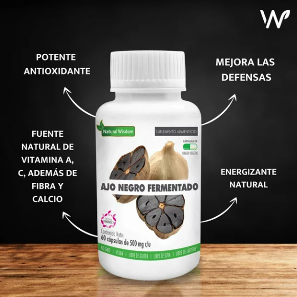 NATURAL WISDOM CAPSULAS DE AJO NEGRO FERMENTADO