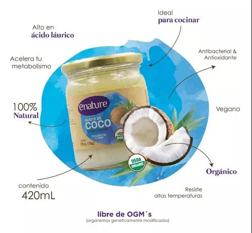 ENATURE ACEITE DE COCO EXTRA VIRGEN ORGÁNICO