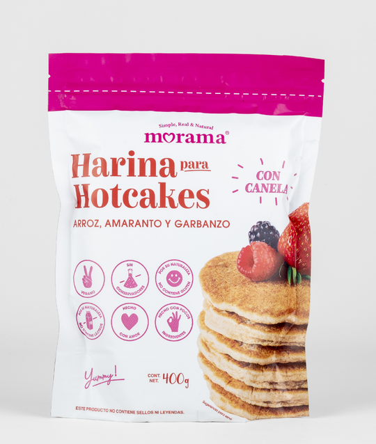 MORAMA HARINA PARA HOT CAKES SIN GLUTEN CON CANELA