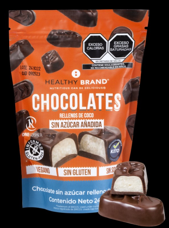 HEALTHY BNRAND CHOCOLATES RELLENOS DE COCO SIN AZUCÚCAR AÑADIDA