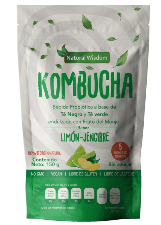 KOMBUCHA BEBIDA PROBIOTICA LIMON -JENGIBRE