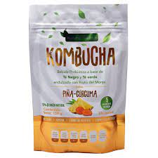 KOMBUCHA BEBIDA PROBIOTICA A BASE DE TÉ NEGRO Y TÉ VERDE PIÑA- CURCUMA