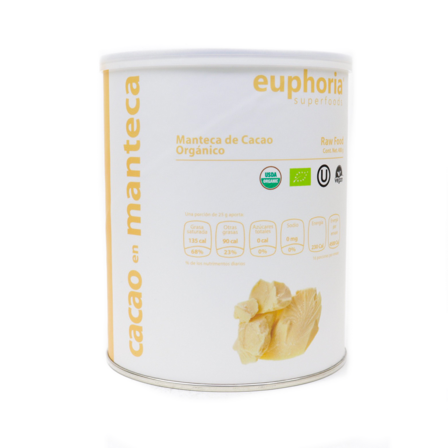 Euphoria Superfoods Cacao en Manteca Organico 400 g