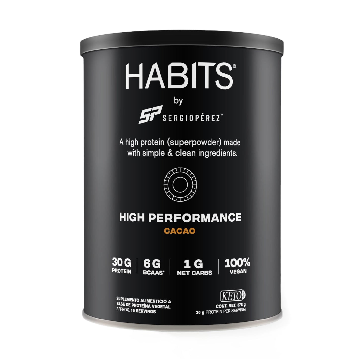 HABITS PROTEINA VEGANA BY CHECO PEREZ SABOR CACAO