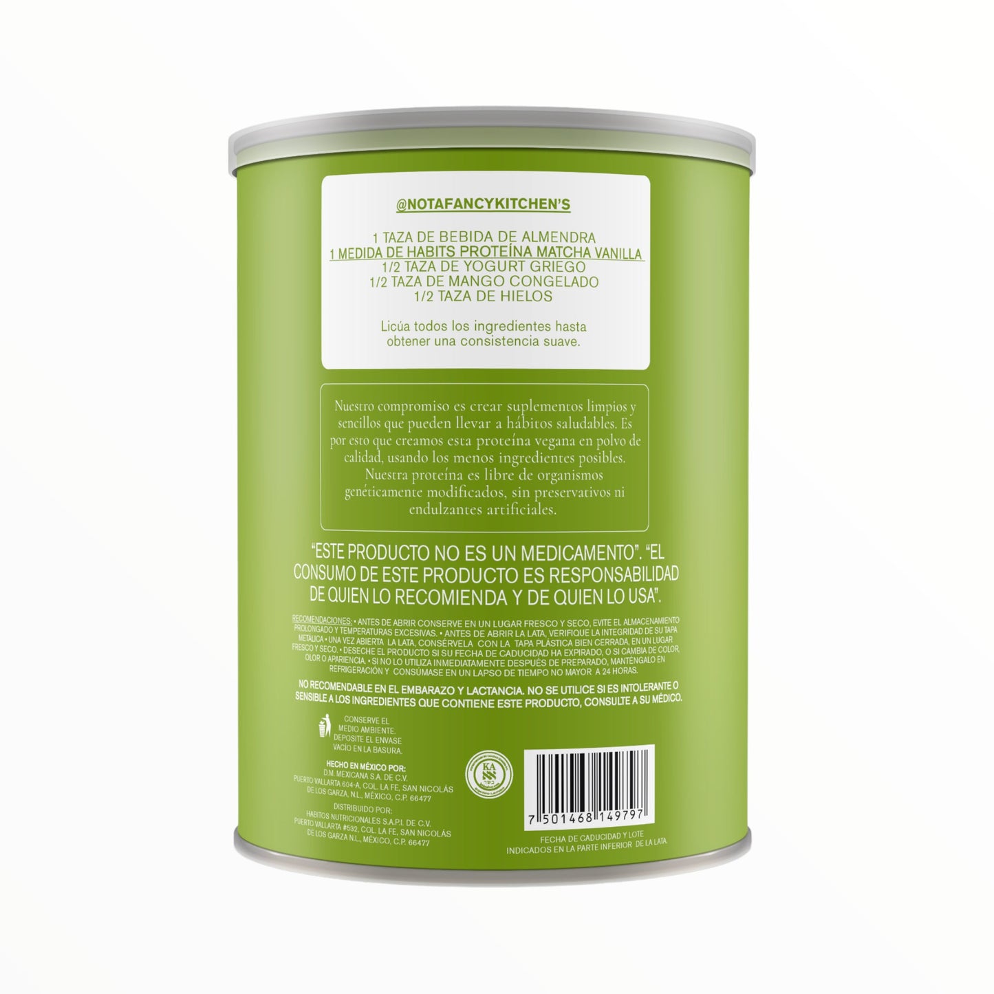 HABITS PROTEINA VEGANA SABOR MATCHA VAINILLA