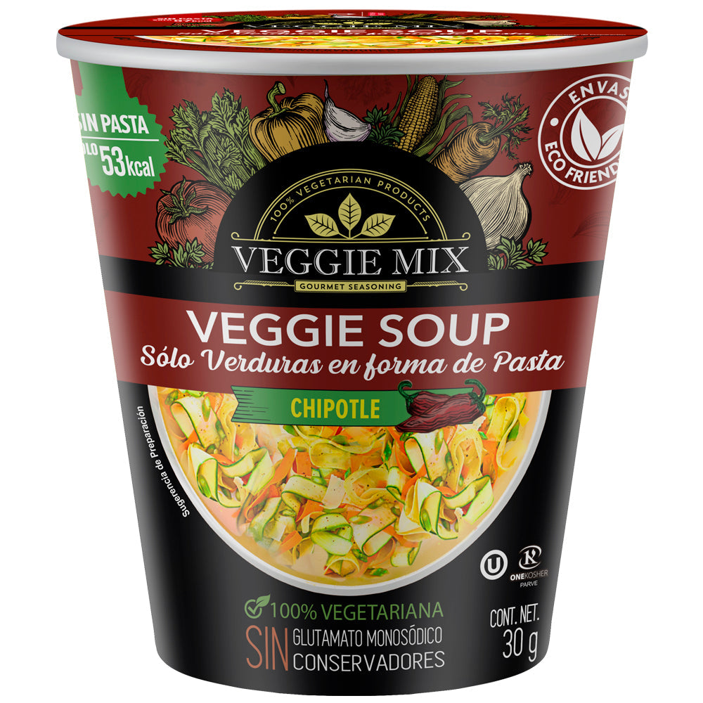 VEGGIE MIX SOUP SOLO VERDURAS EN FORMA DE PASTA CHIPOTLE