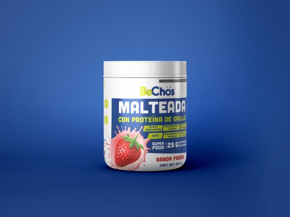 BeChos MALTEADA CON PROTEINA DE GRILLO SABOR FRESA