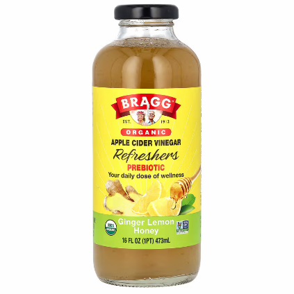 Bragg Organic Refreshers Apple Cider Vinegar Beverage Manzana,miel,limon Y Jengibre Organico