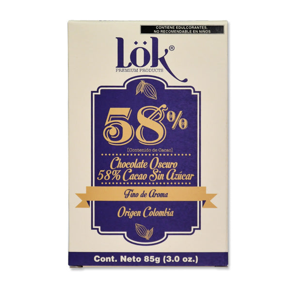 Lök CHOCOLATE OSCURO 58% CACAO SIN AZUCAR