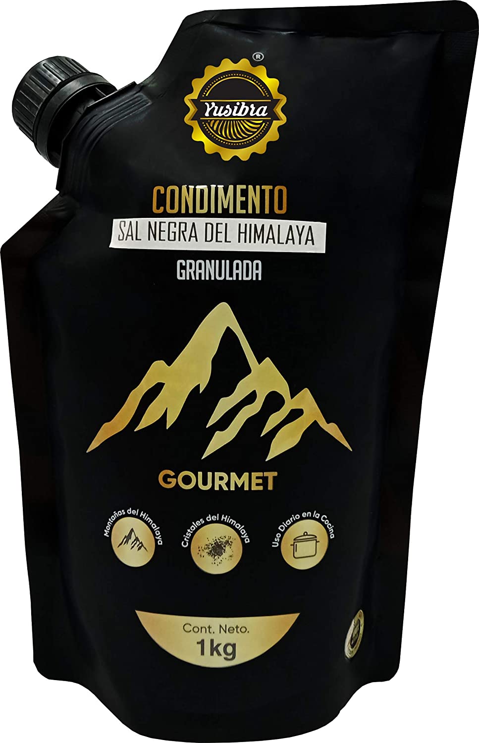 Sal Negra del Himalaya 100% Natural Sazonar y Cocinar Sin Refinar Sin  Aditivos - Sal Negra Gruesa 1Kg