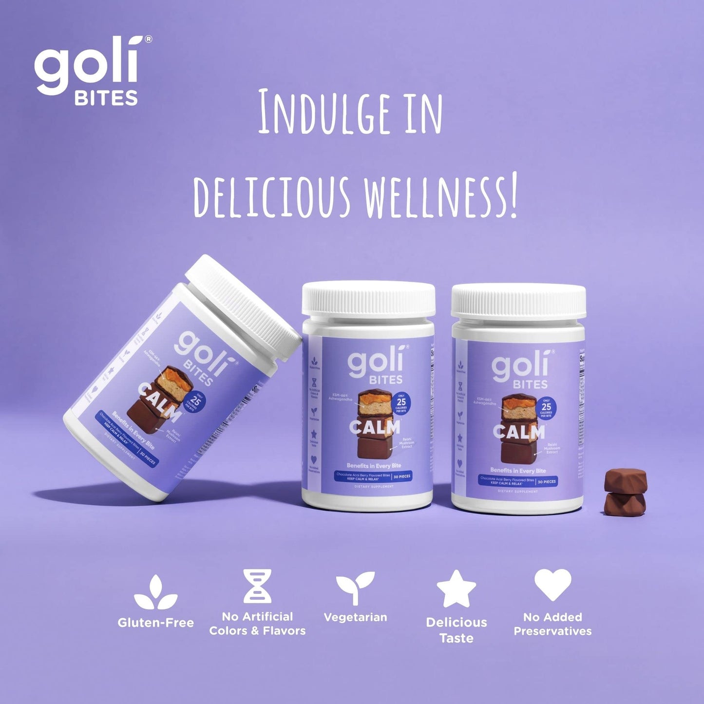 GOLI BITES CALM, CHOCOLATE CON ACAI