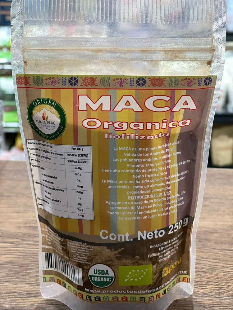 MACA NEGRA ORGANICA IOFILIZADA PRODUCTO DE LOS ANDES