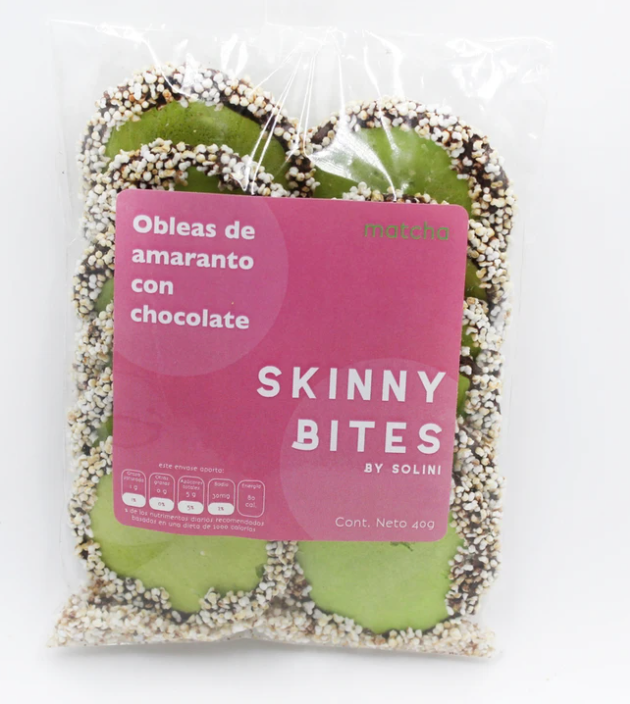 SKINNY BITES OBLEA DE AMARANTO SABOR MATCHA