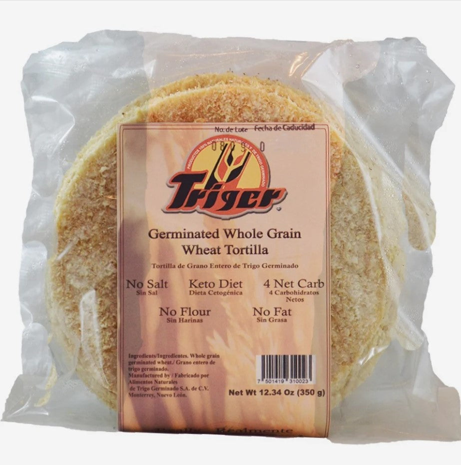 TRIGER TORTILLAS DE GRANOS ENTEROS Y DE TRIGO GERMINADO