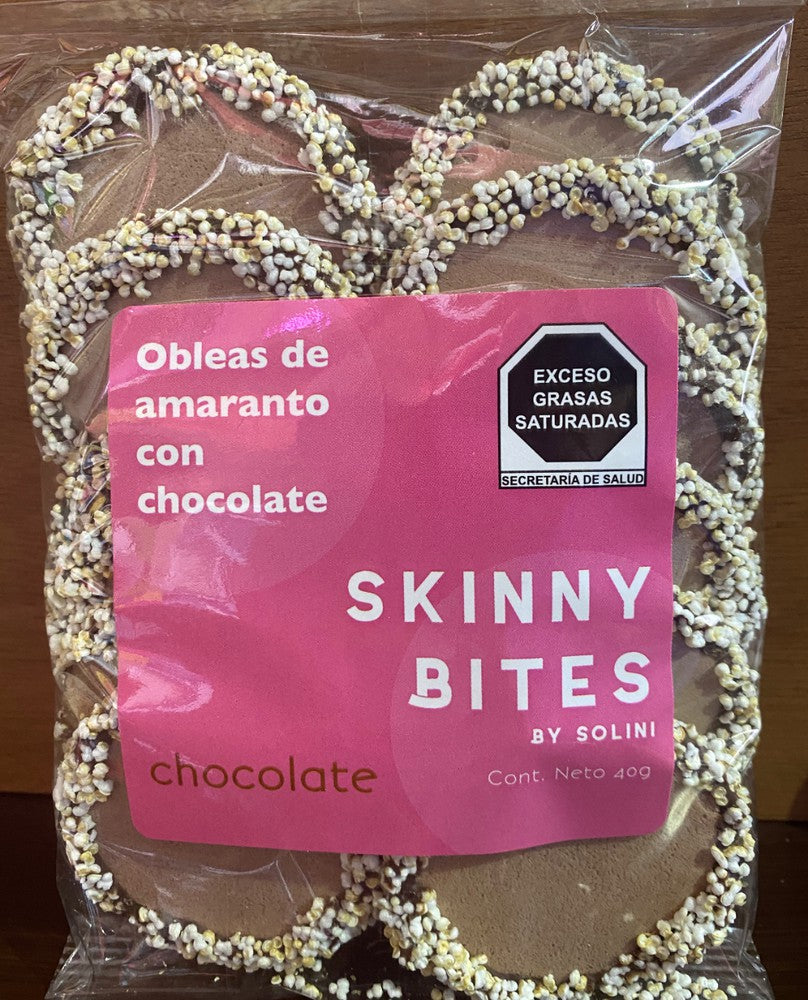 SKINNY BITES OBLEA DE CHOCOLATE DE AMARANTO CON CHOCOLATE