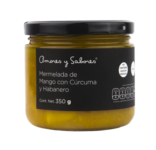 AMORES Y SABORES MERMELADA DE MANGO CON CURCUMA Y HBANERO