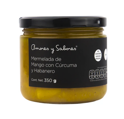 AMORES Y SABORES MERMELADA DE MANGO CON CURCUMA Y HBANERO