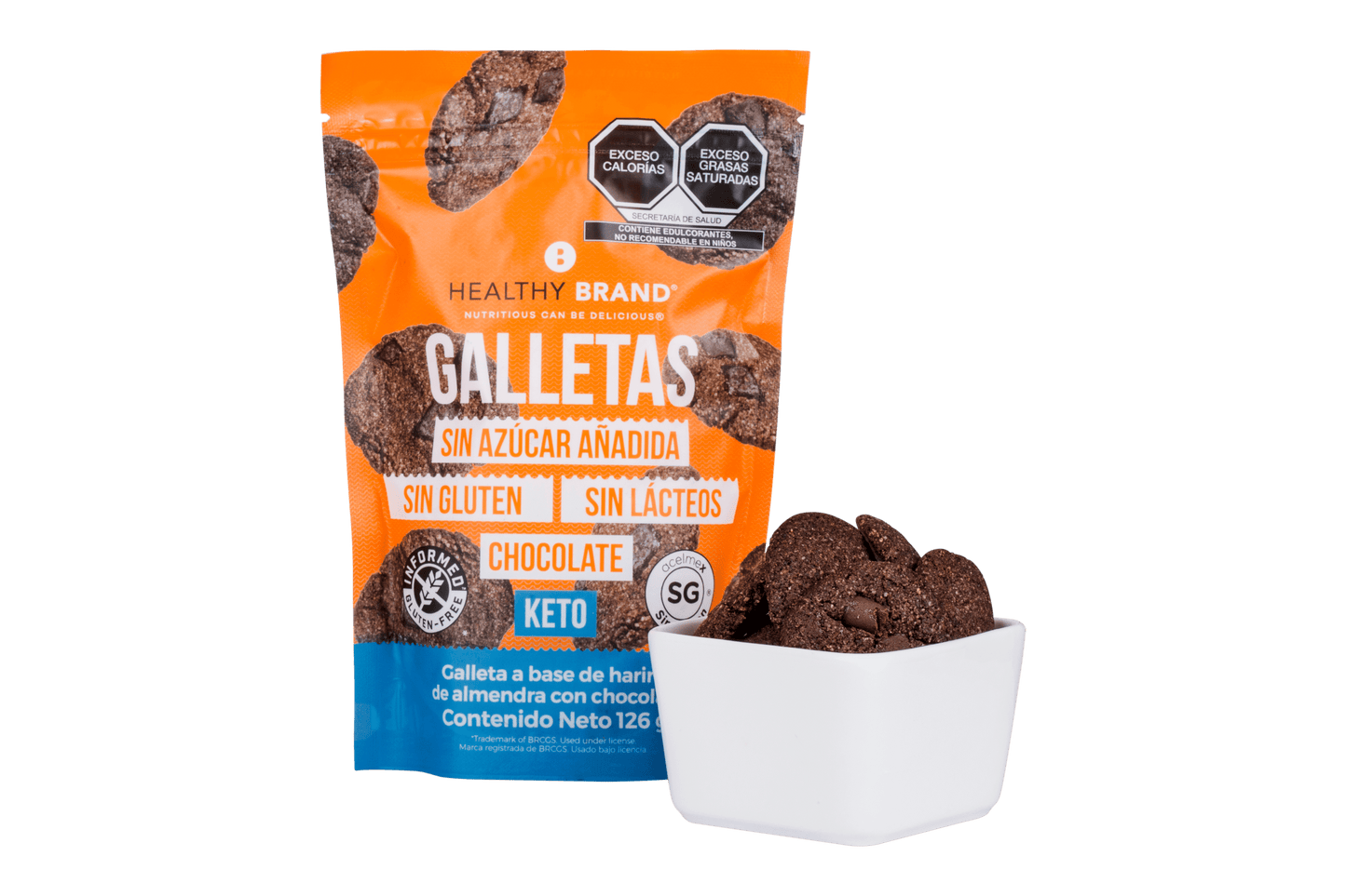 HEALTHY BRAND GALLETAS DE CHOCOLATE KETO, SIN GLUTEN