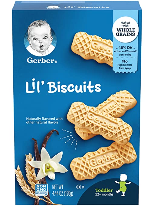 GERBER LIL' BISCUITS  NATUALLY FLAVORES WHIT OTHER NATURAL FLAVORED