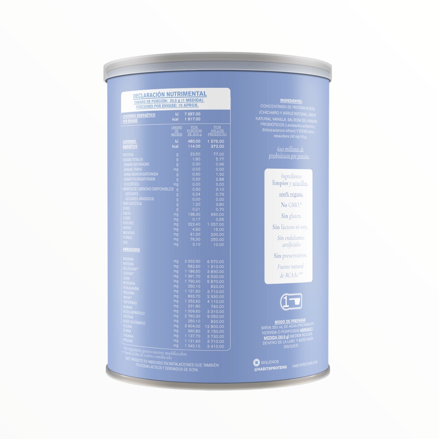 HABITS PROTEINA VEGANA SABOR VAINILLA