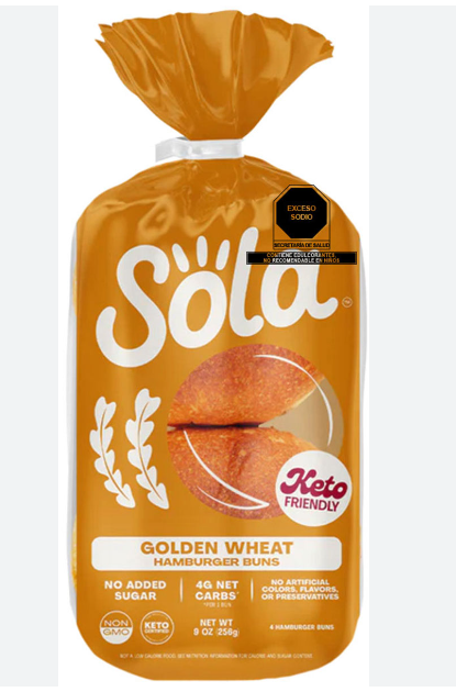 SOLA PAN KETO GOLDEN WHEAT PARA HAMBURGUESA