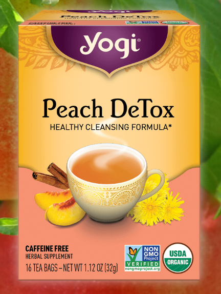 YOGI TEA PEACH DETOX HEALTHY CLEANSING FORMULA