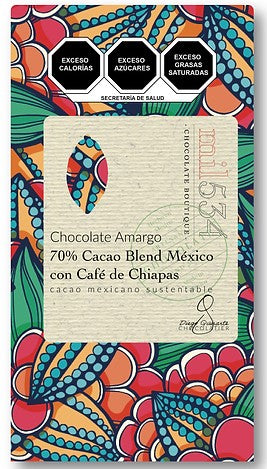 mil534 CHOCOLATE AMARGO 70% CACAO CON CAFE DE CHIAPAS