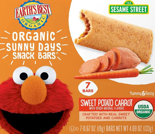 EARTH´S BEST ORGANIC SUNNY DAYS SNACK BARS SWEET POTATO CARROT