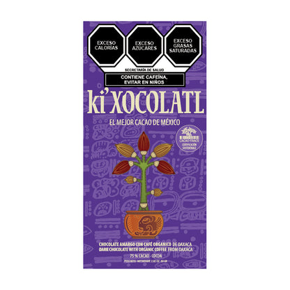 KI'XOCOLATL CHOCOLATE AMARGO CON CAFE ORGANICO DE OAXACA