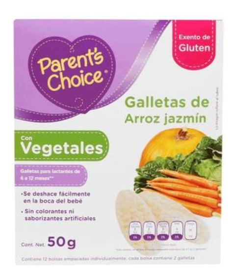 PARENT´S CHOICE GALLETAS DE ARROZ JAZMÍN VEGETALES