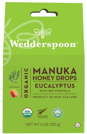 WEDDETRSPOON MANUKA HONEY DROPS EUCALYPTUS WHITBEE PROPOLIS