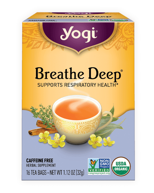 Yogi Tea Breathe Deep supports respiratory health
